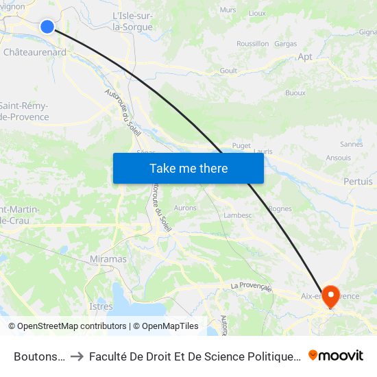 Boutons D'Or to Faculté De Droit Et De Science Politique - Site Schuman map