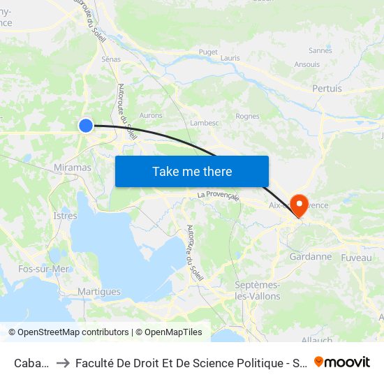 Cabanes to Faculté De Droit Et De Science Politique - Site Schuman map