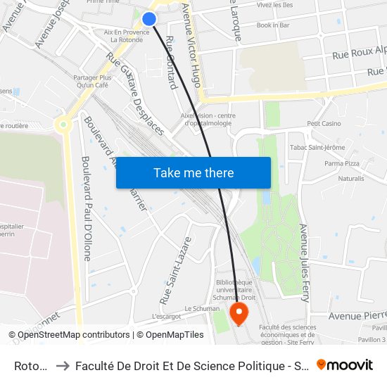 Rotonde to Faculté De Droit Et De Science Politique - Site Schuman map