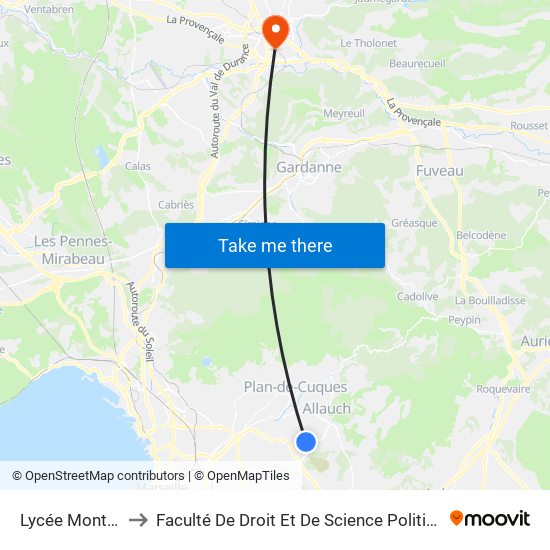 Lycée Monte-Cristo to Faculté De Droit Et De Science Politique - Site Schuman map