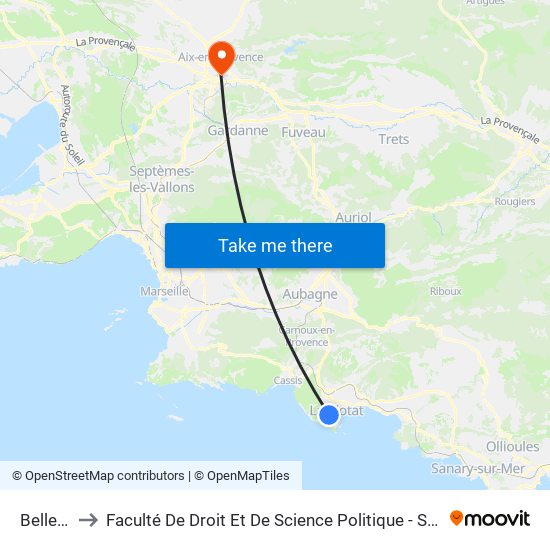 Bellevue to Faculté De Droit Et De Science Politique - Site Schuman map