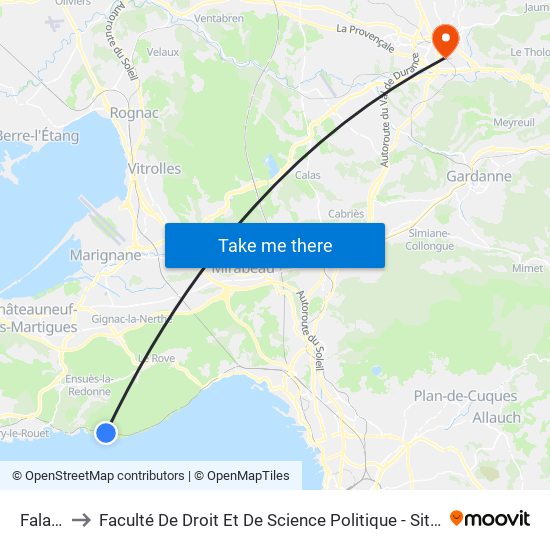 Falaise to Faculté De Droit Et De Science Politique - Site Schuman map