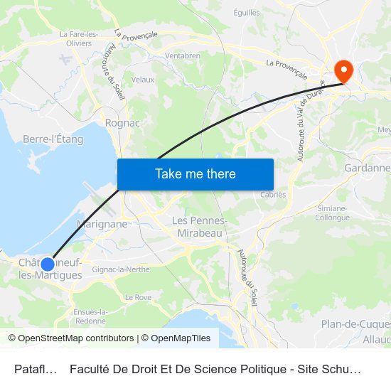 Pataflou to Faculté De Droit Et De Science Politique - Site Schuman map