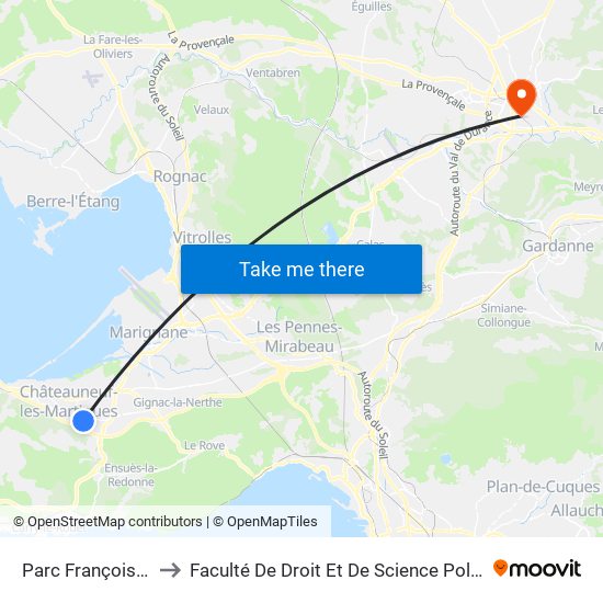 Parc François Miterrand to Faculté De Droit Et De Science Politique - Site Schuman map