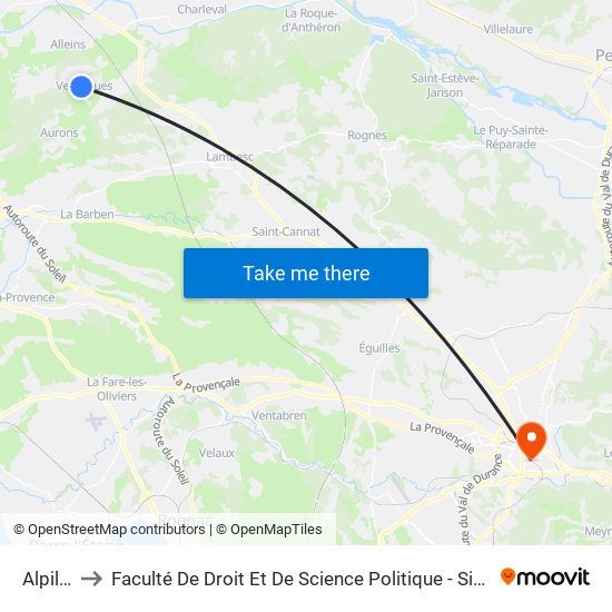 Alpilles to Faculté De Droit Et De Science Politique - Site Schuman map