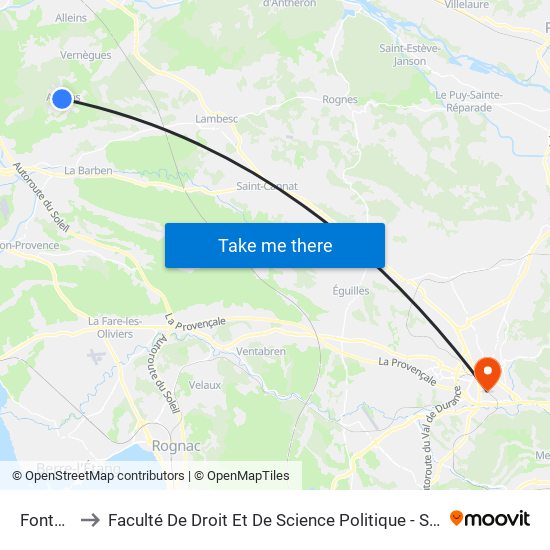 Fontaine to Faculté De Droit Et De Science Politique - Site Schuman map