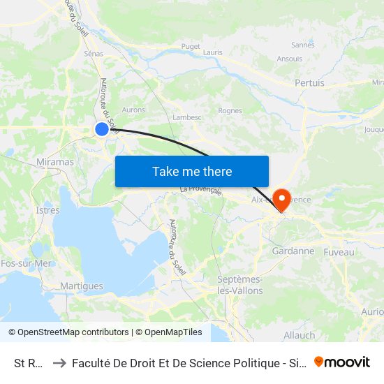 St Roch to Faculté De Droit Et De Science Politique - Site Schuman map