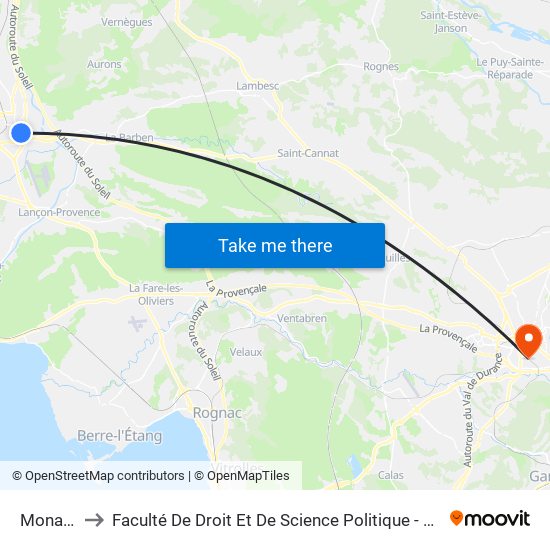 Monaque to Faculté De Droit Et De Science Politique - Site Schuman map