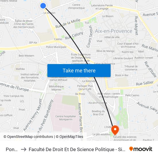 Pontier to Faculté De Droit Et De Science Politique - Site Schuman map