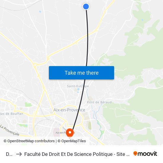 D15 to Faculté De Droit Et De Science Politique - Site Schuman map