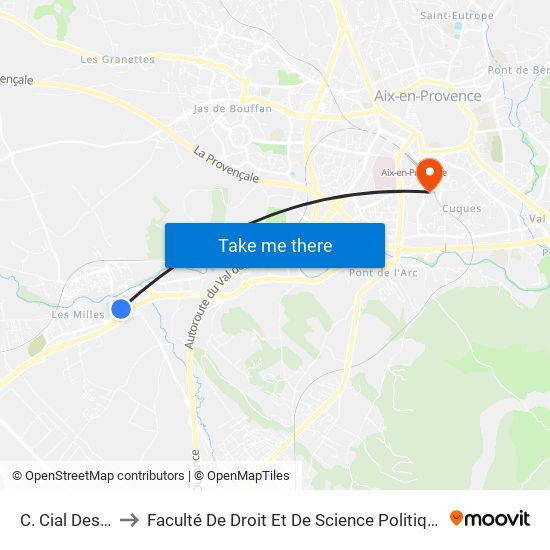 C. Cial Des Milles to Faculté De Droit Et De Science Politique - Site Schuman map