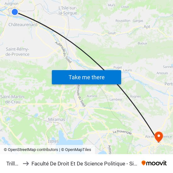 Trillade to Faculté De Droit Et De Science Politique - Site Schuman map