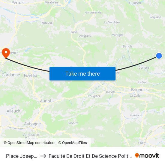 Place Joseph Sigaud to Faculté De Droit Et De Science Politique - Site Schuman map