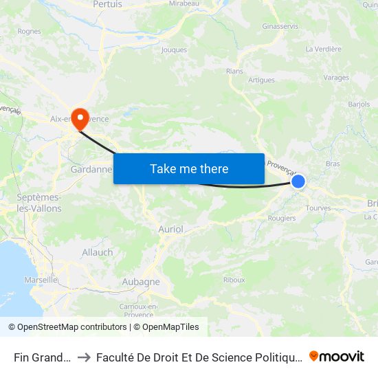 Fin Grand Rayol to Faculté De Droit Et De Science Politique - Site Schuman map