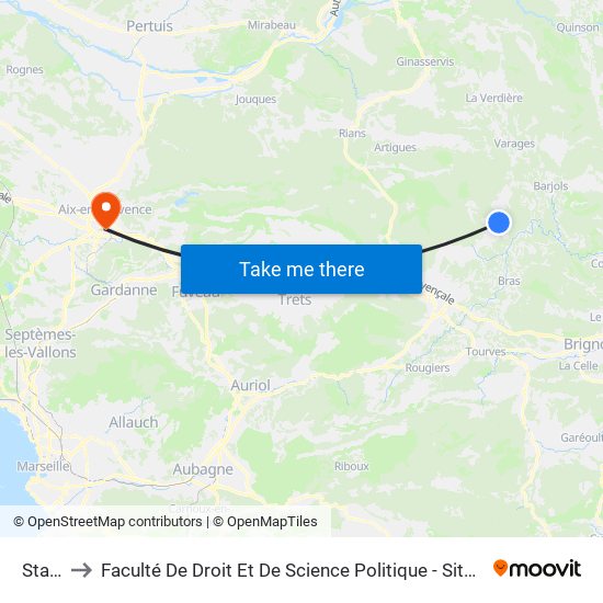 Stade to Faculté De Droit Et De Science Politique - Site Schuman map