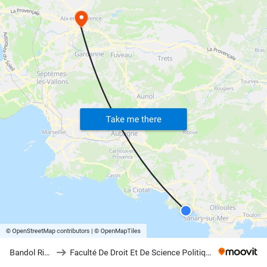 Bandol Richelieu to Faculté De Droit Et De Science Politique - Site Schuman map