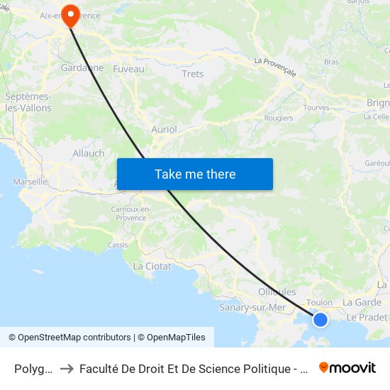 Polygone to Faculté De Droit Et De Science Politique - Site Schuman map