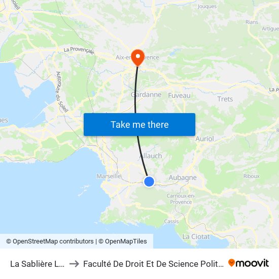 La Sablière La Ravelle to Faculté De Droit Et De Science Politique - Site Schuman map