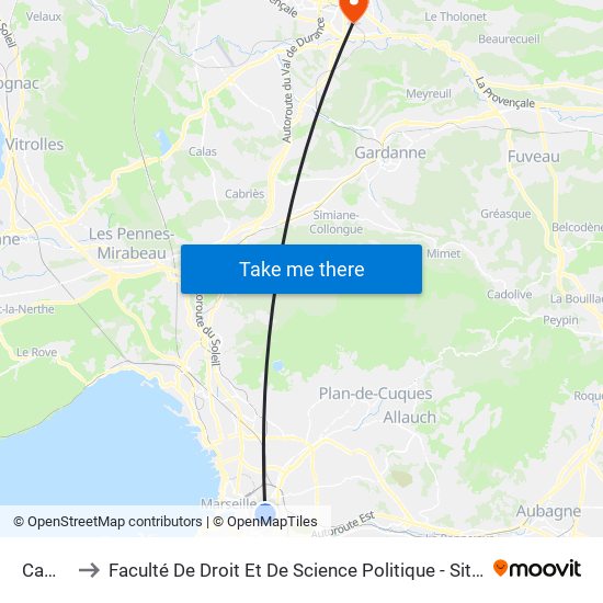 Camas to Faculté De Droit Et De Science Politique - Site Schuman map