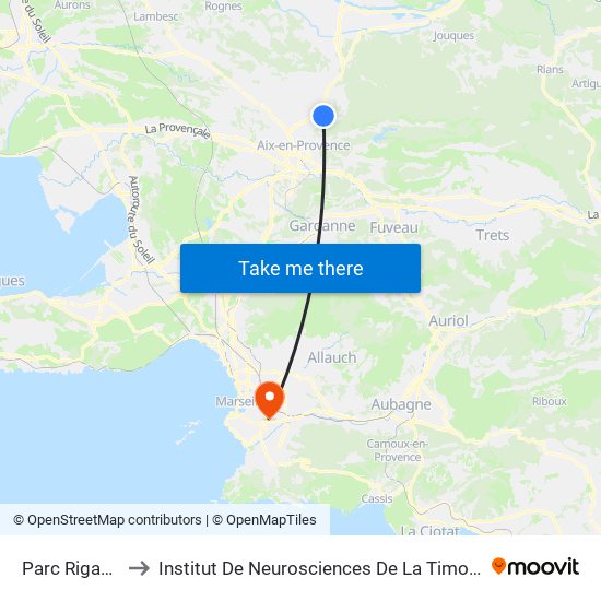 Parc Rigaud to Institut De Neurosciences De La Timone map