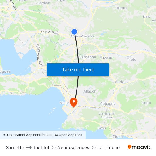 Sarriette to Institut De Neurosciences De La Timone map