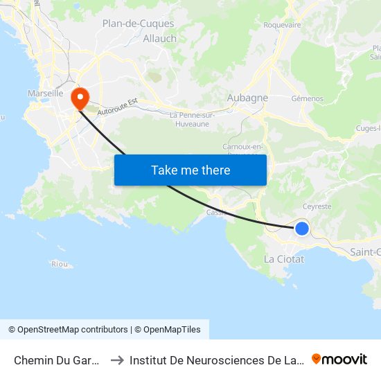 Chemin Du Garoutier to Institut De Neurosciences De La Timone map