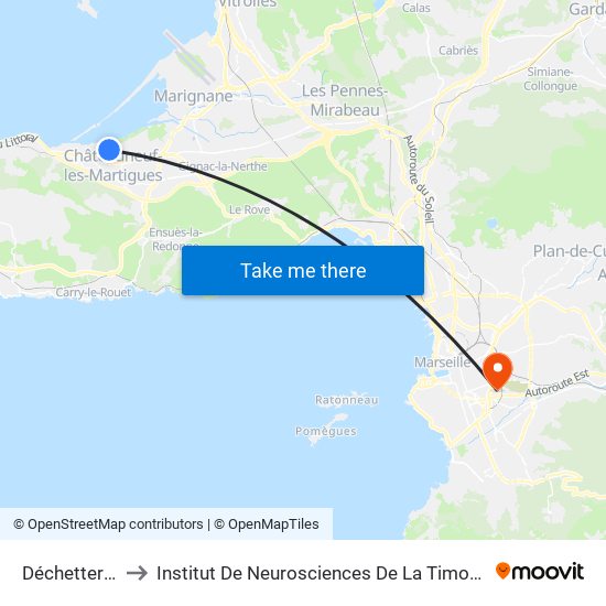Déchetterie to Institut De Neurosciences De La Timone map
