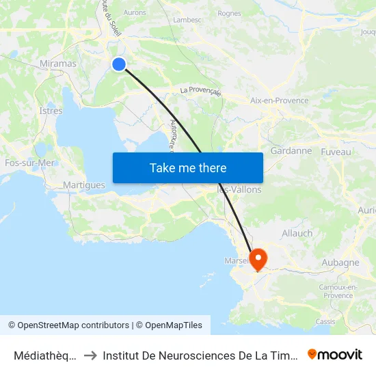 Médiathèque to Institut De Neurosciences De La Timone map