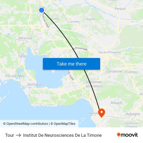 Tour to Institut De Neurosciences De La Timone map