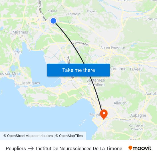 Peupliers to Institut De Neurosciences De La Timone map