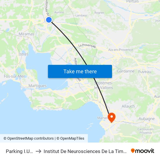 Parking I.U.T. to Institut De Neurosciences De La Timone map