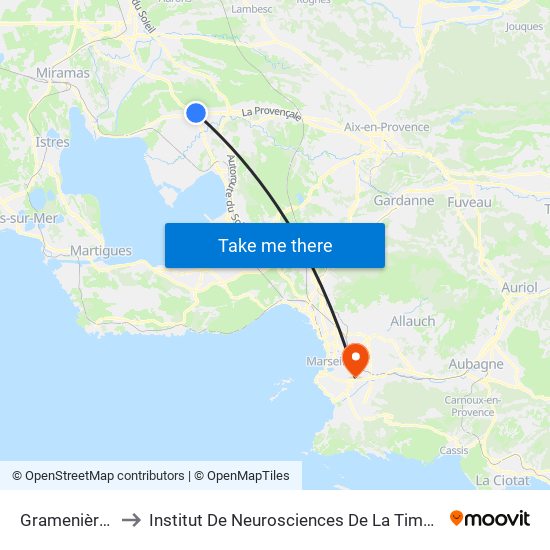 Gramenières to Institut De Neurosciences De La Timone map
