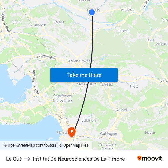 Le Gué to Institut De Neurosciences De La Timone map
