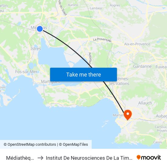Médiathèque to Institut De Neurosciences De La Timone map