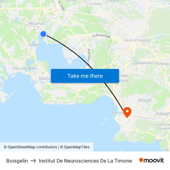 Boisgelin to Institut De Neurosciences De La Timone map