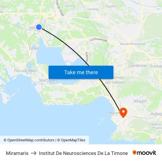 Miramaris to Institut De Neurosciences De La Timone map