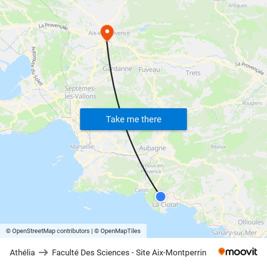 Athélia to Faculté Des Sciences - Site Aix-Montperrin map