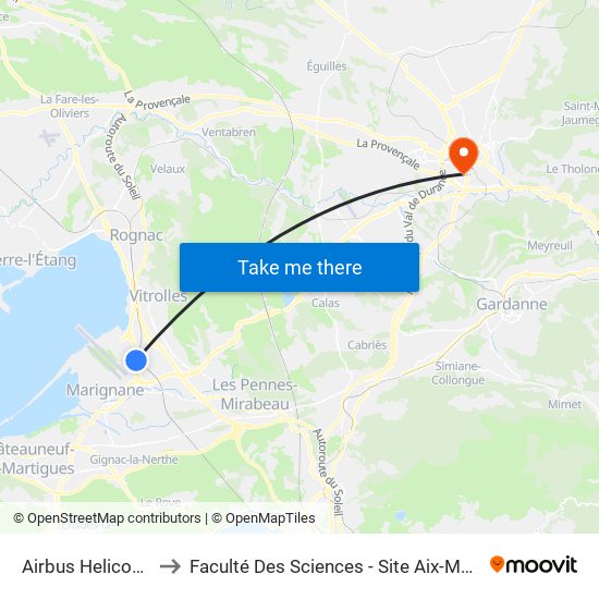 Airbus Helicopters to Faculté Des Sciences - Site Aix-Montperrin map