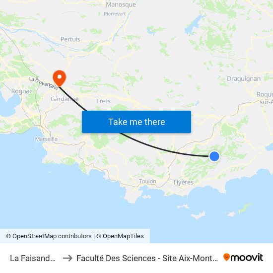 La Faisanderie to Faculté Des Sciences - Site Aix-Montperrin map