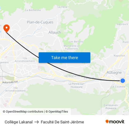 Collège Lakanal to Faculté De Saint-Jérôme map