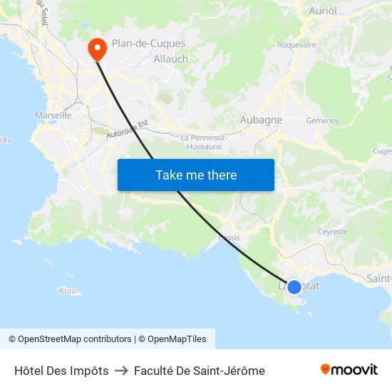 Hôtel Des Impôts to Faculté De Saint-Jérôme map