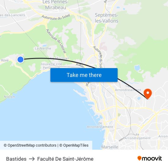 Bastides to Faculté De Saint-Jérôme map