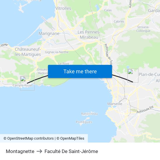 Montagnette to Faculté De Saint-Jérôme map