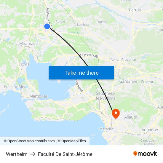 Wertheim to Faculté De Saint-Jérôme map