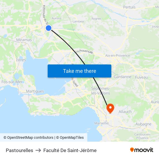 Pastourelles to Faculté De Saint-Jérôme map