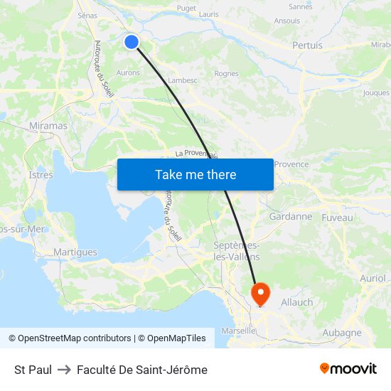 St Paul to Faculté De Saint-Jérôme map