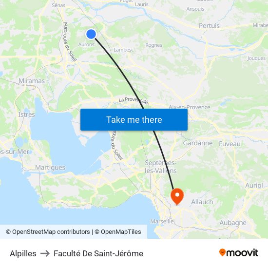 Alpilles to Faculté De Saint-Jérôme map