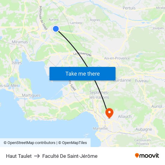 Haut Taulet to Faculté De Saint-Jérôme map