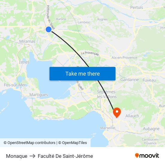 Monaque to Faculté De Saint-Jérôme map