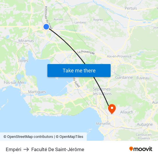 Empéri to Faculté De Saint-Jérôme map